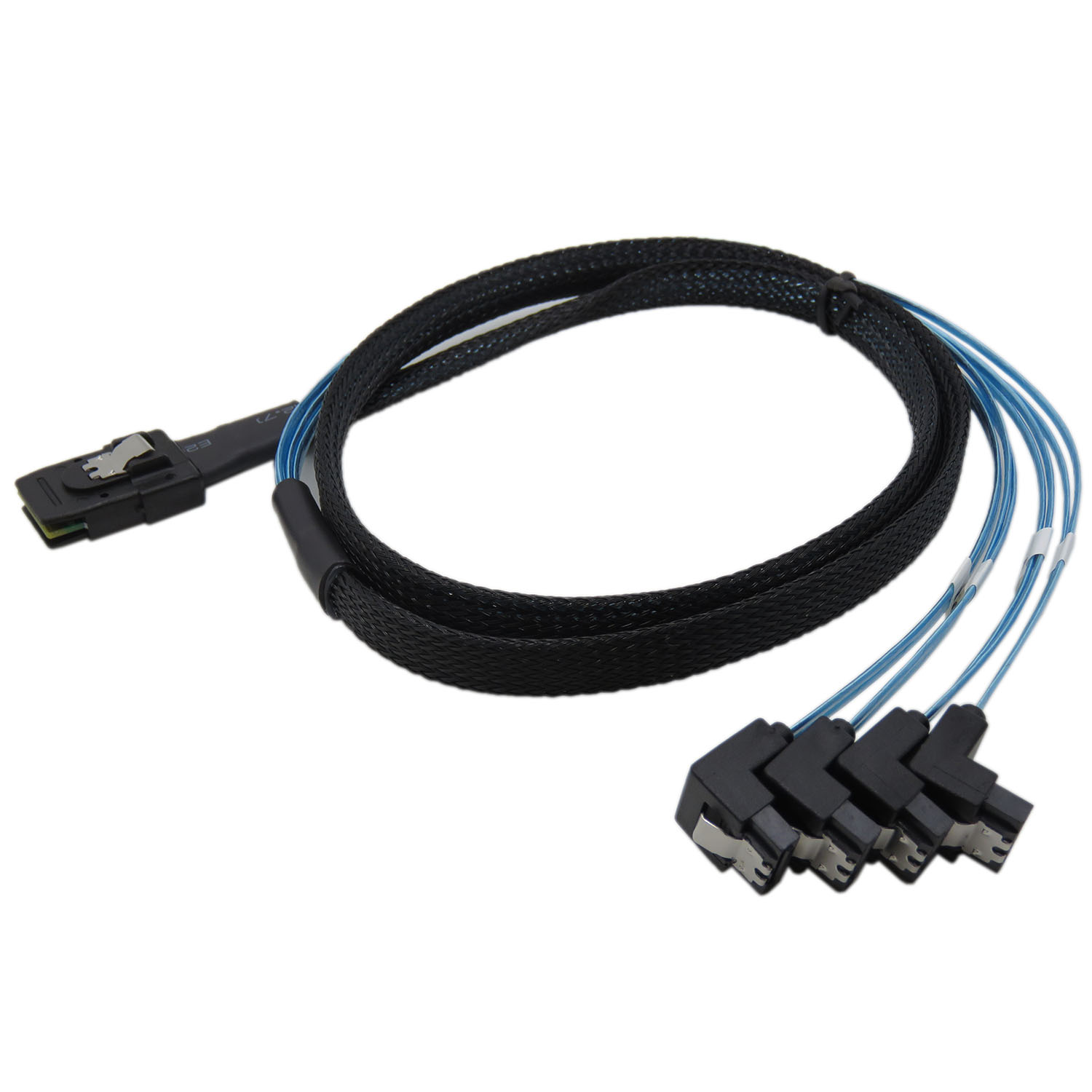 YIWENTEC Mini SAS 36P SFF-8087 to 4 SATA 7Pin 90 degrees target Hard Disk Data Cable 1M  H0202