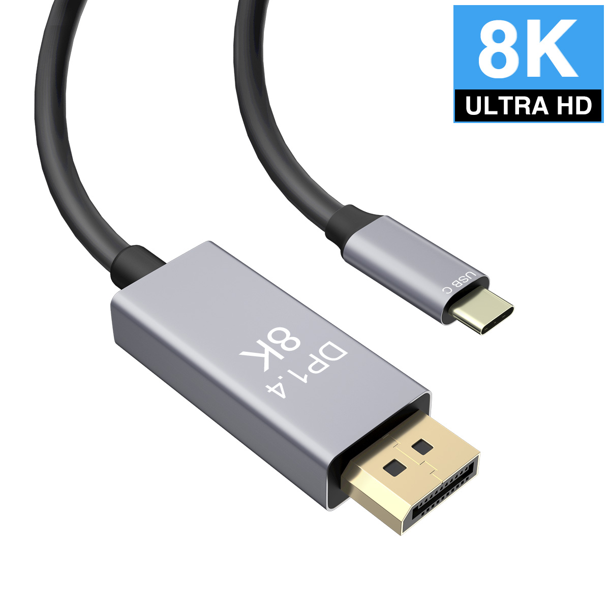 YIWENTEC Câble USB C vers DisplayPort 1.4 8 K avec USB-C PD 8 K @ 60 Hz 4 K @ 144 Hz Adaptateur Thunderbolt 3 vers DisplayPort 3M 