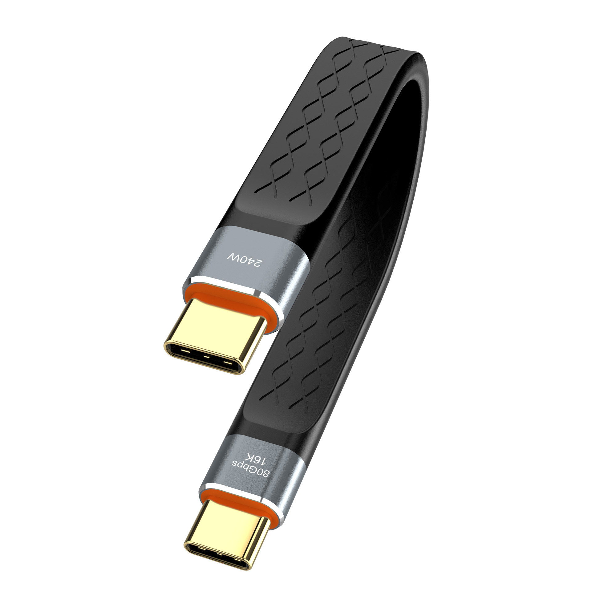 YIWENTEC 80Gbps Thunderbolt 5 Compatible Cable with up to 120Gbps Bandwidth Amplification and 240W Charging Power Compatible with Thunderbolt 4, USB 4 and USB-C 13.5 cm  W0405-1PC