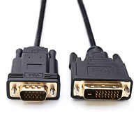 YIWENTEC Active DVI-D Dual Link 24 1 mâle vers VGA Femâle M/F câble adaptateur vidéo Noir 