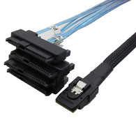 YIWENTEC sas sata cable Internal SFF8087 Mini SAS 36pin Male W/Latch To SATA 7Pin Female (X4) Forward Breakout Cable 0.5M G0508