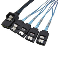 YIWENTEC sas sata cable Internal SFF8087 Mini SAS 36pin Male W/Latch To SATA 7Pin Female (X4) Forward Breakout Cable 0.7M G0503