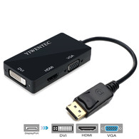 YIWENTEC DisplayPort DP to HDMI DVI VGA  Converter Male to Female  Cable 3-in-1 Multi-Function 1080P Adapter  for Monitor Computer M0401