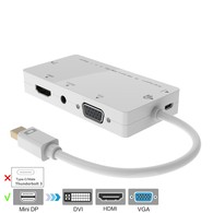 YIWENTEC Mini Displayport DP to HDMI VGA DVI Audio Thunderbolt Compatible 1080P Adapter Cable For Apple Macbook Air Pro Surface Pro  A0309-WH