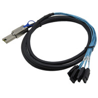 YIWENTEC Mini SAS 26P SFF 8088 Male to 4 SATA 7Pin Female 2m 6.6FT Cable with Latch,Mini SAS Host/Controller to 4 SATA Target/Backplane G0205-2m 