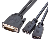 YIWENTEC  DMS 59 Pin male to 2 DisplayPort female Dual Monitor Extension Cable Adapter for LHF Graphics Card   DMS 59 pin Dual diisplayport D0502 