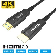 YIWENTEC HDMI Fiber Optical Active 4Kx2K@60Hz Cable,Ultra HD High Speed 18Gbps,Compliant with HDMI 2.0 HDCP2.2 Slim Flexible HDMI Optical Cable for HDTV/TVbox/Gaming Box/Projector T0207   4Kx2K@60Hz 