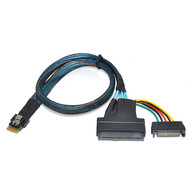 YIWENTEC SFF 8654 4i Slimline sas to SFF 8639 Hard Disk SSD Cable NVME U.2 with 15 Pin SATA Power Cable G0206