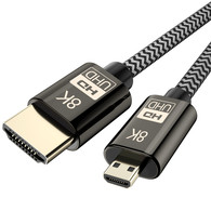 YIWENTEC Micro HDMI to HDMI 8K Ultra HD 8K@60Hz 4K@120Hz for Digital cameras, camcorders, tablets and other devices with Micro HDMI D0207