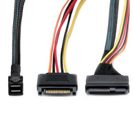 YIWENTEC Internal 12G Mini SAS HD to U.2 SFF-8643 to SFF-8639 Cable with 15Pin SATA Power for U.2 SSD  H0108