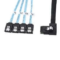 YIWENTEC Right bend Mini SAS 36P SFF-8087 to 4 SATA hard disk data cable server transmission line 1M T0101