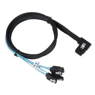 YIWENTEC Right bend Mini SAS 36P SFF-8087 to 4 SATA hard disk data cable server transmission line 1M T0101