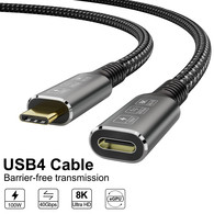 YIWENTEC USB4 8K Cable Thunderbolt 4 Compatible USB 4 Type-c Male to Female Extension Cable Ultra HD 8K@60Hz 100W Charging 40Gbps Data Transfer Compatible with External SSD eGPU USB-C Docking F0408