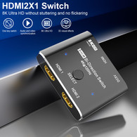 YIWENTEC HDMI 2.1 Ultra 8K HD Bi-Directional Switch 8K@60Hz 4K@120Hz HDR 1in 2out 2in 1out High Speed 48Gbps Splitter(Singal Display) Converter Compatible with Xbox X PS5 Aluminum Shell  E0101 