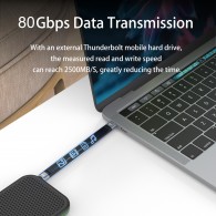 YIWENTEC 80Gbps Thunderbolt 5 Compatible Cable with up to 120Gbps Bandwidth Amplification and 240W Charging Power Compatible with Thunderbolt 4, USB 4 and USB-C 13.5 cm  W0405-2PC